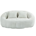 thumbnail image 2 of 59''W Chenille Loveseat Sofa Small Couch Oversized Bean Bag Chair, Modern Lounge Loveseat Sofa with 2 Pillows,Bean Bag Couch Floor Lazy Sofa for Living Room Bedroom Apartment (Beige), 2 of 7