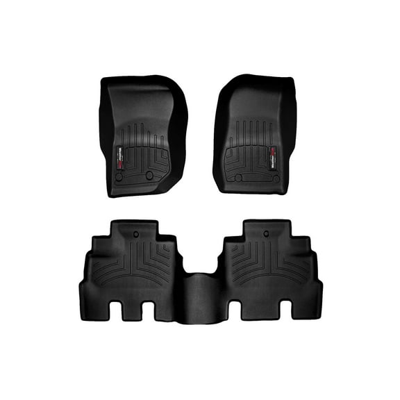 WeatherTech Custom Fit FloorLiners compatible with Jeep Wrangler JK Unlimited 4-Door, Wrangler Unlimited 4-Door - 1st & 2nd Row, Black
