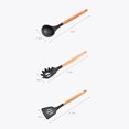 thumbnail image 4 of CAROOTU 11Pcs/set Silicone Kitchen Utensil Wooden Handles Heat Resistant Non-Stick Spoon Spatula for Restaurant Home Cooking, 4 of 5