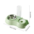 thumbnail image 3 of SHENGXINY Stainless Steel Cat Food Bowl and Water Bowl Set - 2 in 1 Automatic Gravity Water Dispenser, Leakproof Clean Feeder for Small Medium Dogs & Cats Green 13.78x6.1x9.84in, 3 of 6