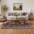 thumbnail image 2 of TURCURNO 4x6 Area Rug, Vintage Boho Medallion Washable Non Slip Low Pile Living Room Rug Distressed Rug Indoor Retro Carpet for Bedroom Office Entryway, Vintage Red, 2 of 11