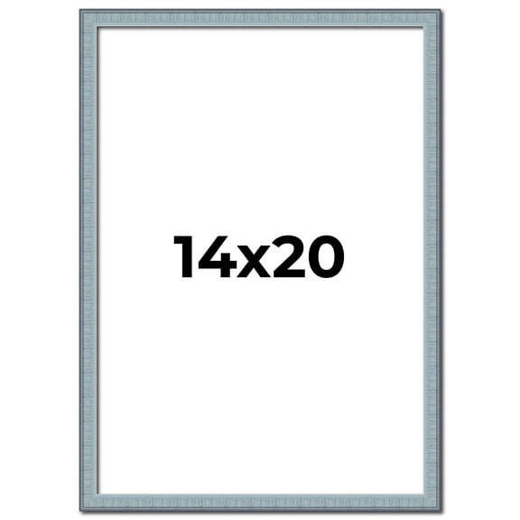 14x20 Frame Rustic Sky Blue Solid Wood Picture Frame | 0.75 Inch Moulding Width |Includes UV