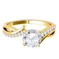 thumbnail image 2 of Aonejewelry 0.50 Ct. Ttw Halo Interwined Design Diamond Engagement Ring 14K Yellow Gold, 2 of 4
