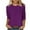 Purple [New Arrivals: Mix, Match & Save], variant on Women's Casual Fashion Loose Round Neck Three Quarter Sleeve T-Shirt Top Blouse Solid Color Breathable Lightweight Spring and Summer Vacation Top | CSEONE,Army Green XL