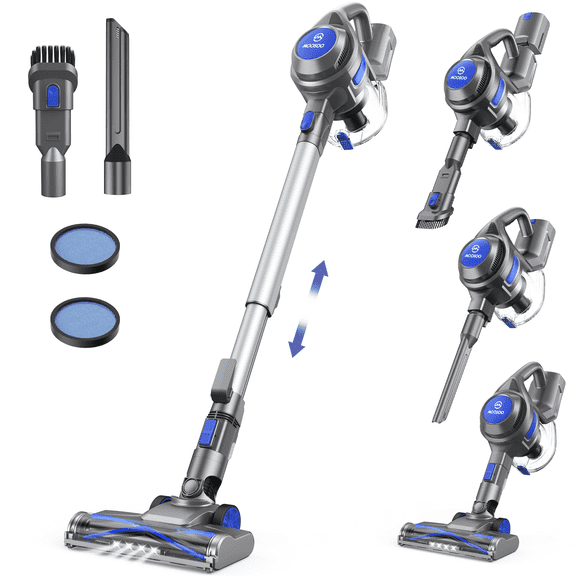 MOOSOO Cordless Stick Vacuum Cleaner, 40KPA 50Mins Lightweight Upright for Carpet Hard Floor Pet Hair XL-618A