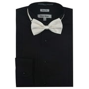 Adam Baker Men’s 1943 Wingtip Collar Slim Fit Formal Tuxedo Shirt - Black - 14.5 2-3
