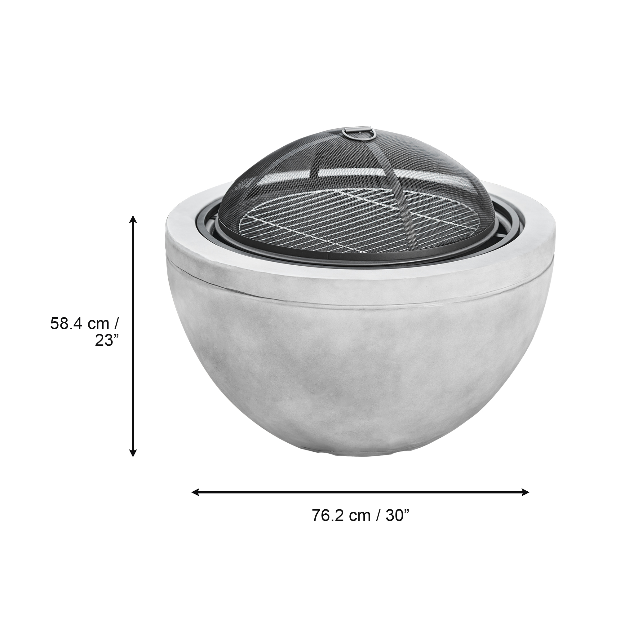 Teamson Home 30 Outdoor Round Wood Burning Fire Pit with Faux Concrete  Base, Gray - Walmart.com