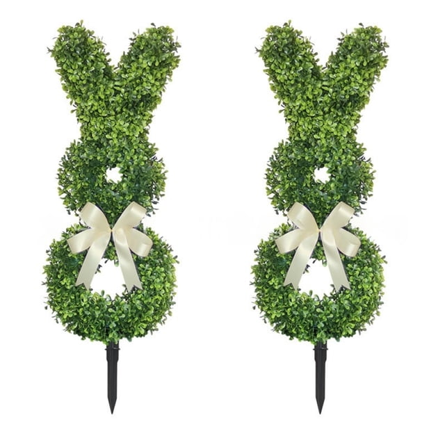 Easter Double Hollow-Out Ground Insert, 80cm/31.5In Decorative Garden Stake with Weather-Resistant Metal Construction
