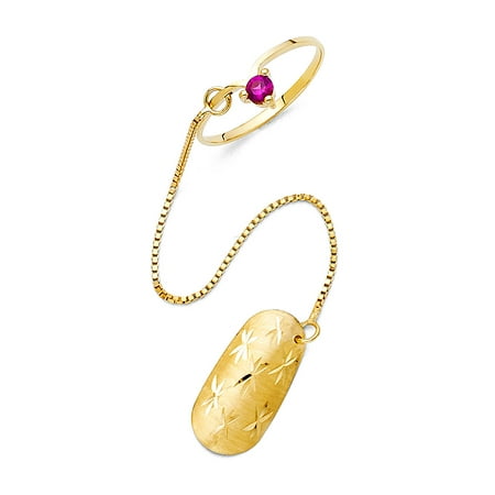 FB Jewels 14K Yellow Gold Cubic Zirconia CZ Nail Fashion Anniversary Ring Size