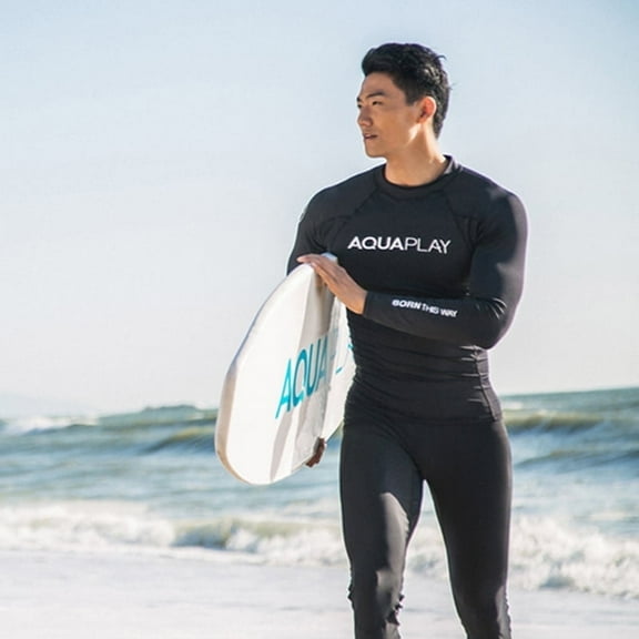AquaPlay Men's Rash Guard Quick-Drying Surfing Diving Suits Swimwear Long Sleeve Suit Swimming Surf Clothing Beach Outdoor Sport