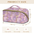 thumbnail image 4 of FORMRS Makeup Bag Travel Cosmetic Organizer for Women Fold Flat Zipper Pouch with Handle, Pastel Pink Marble Pattern, 4 of 8