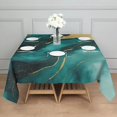 thumbnail image 3 of Green and Gold Marble Glitter Waves Pattern Square Tablecloth,Waterproof Square Table Cover,Wipeable Spillproof Washable Table Cover for Home Kitchen Party Decor 60"x60"(152x152cm), 3 of 6