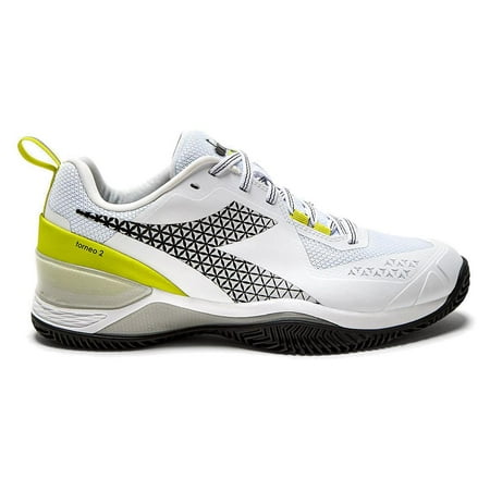 Diadora Women`s Blushield Torneo 2 Clay Tennis Shoes White and Evening Primrose ( 7.5 )