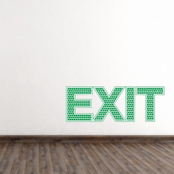 WASHWEPE Fire Exit Sticker Luminous Wall Sticker Green Safety Design for Office Workers 1Pack