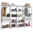 thumbnail image 3 of Madesa Garage Storage Rack with 4 Drawers, Open Shelves and Hanging Spaces 102"L Multiuse Modular Organization Cabinet for Tools - White, 3 of 11