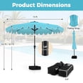 thumbnail image 3 of Gymax 10 FT Outdoor Umbrella w/ Weighted Base Sandbags Push Button Tilt & Crank Patio Turquoise, 3 of 7