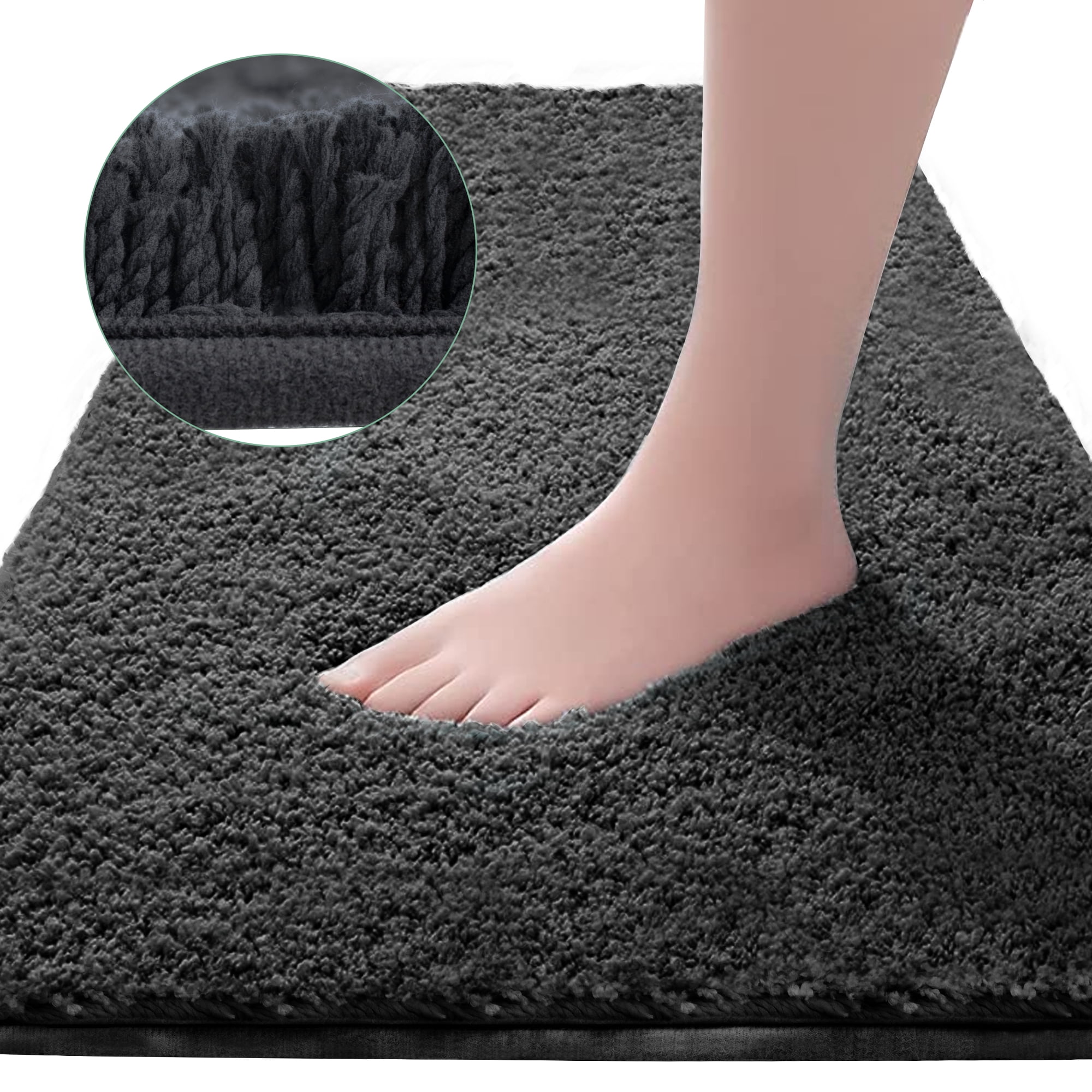 Plush Thick Bathroom Rugs, Super Elastic Soft Fluffy Luxury Bath Mat