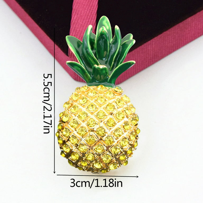 Brooch Enamel Jewelry Rhinestone Fruit Pineapple Brooch For Women Men Gift  For Her Or Him 