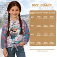 thumbnail image 7 of Xoenoiee Otter Cherry Blossom Print Kids Girls Tie Hem T Shirts Casual Long Sleeve Tee Crewneck Blouses Tunic Tops Sweatshirt Fall Outfits, 5-6 Year, 7 of 7