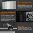 thumbnail image 4 of HELLONE 24" Single Wall Oven, Built-in Electric Ovens with 11 Cooking Modes, 3000W, 240V, 2.5 CF Convection Built-in Oven, Stainless Steel, Touch Control, Timer, Safety Lock, 4 of 7