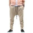thumbnail image 2 of Ma Croix Mens Drop Crotch Jogger Zippered Stretch Elastic Lightweight Pants, 2 of 6