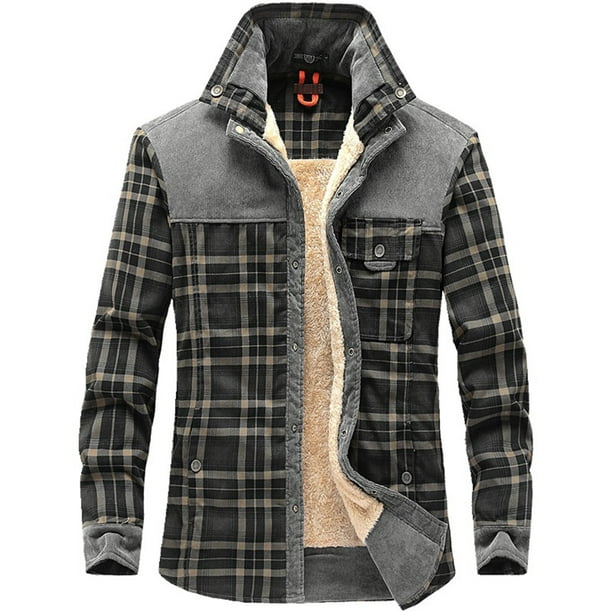 Men Wanderer Jacket, Overland Flannel Jacket, Long Sleeves Warm Fleece  Shirts Tops Warm Business Casual Shirt for Man - Walmart.com