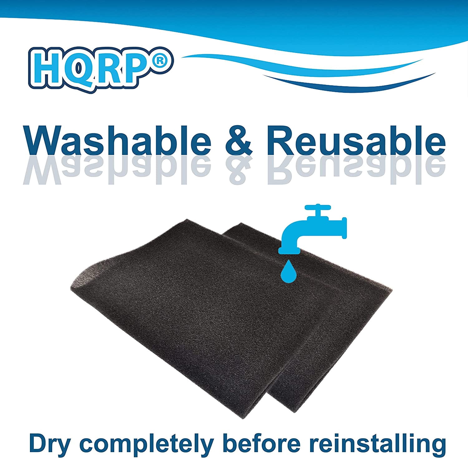 HQRP 4-pack Cut-to-fit Foam Filter for Air Conditioning Unit / Furnace Unit, 24" x 15" x 1/4"