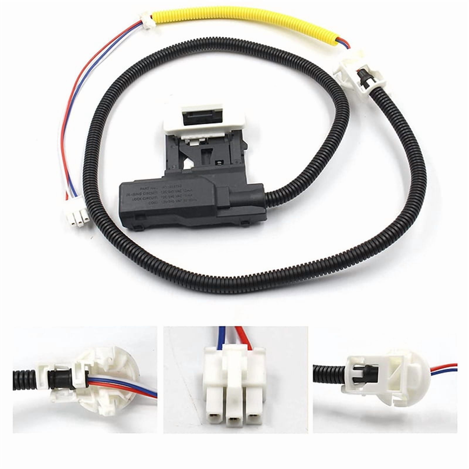 4X W11307244 W10682535 Washer Lid Lock Switch Replacement(3 Wires) for ,Washing Machine Lid DoorLatch Assembly