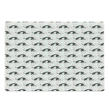 Cats Cutting Board, Sleeping Cats Furry Repetitive Cartoon for Animal Lovers, Decorative Tempered Glass Cutting and Serving Board, in 3 Sizes, by Ambesonne