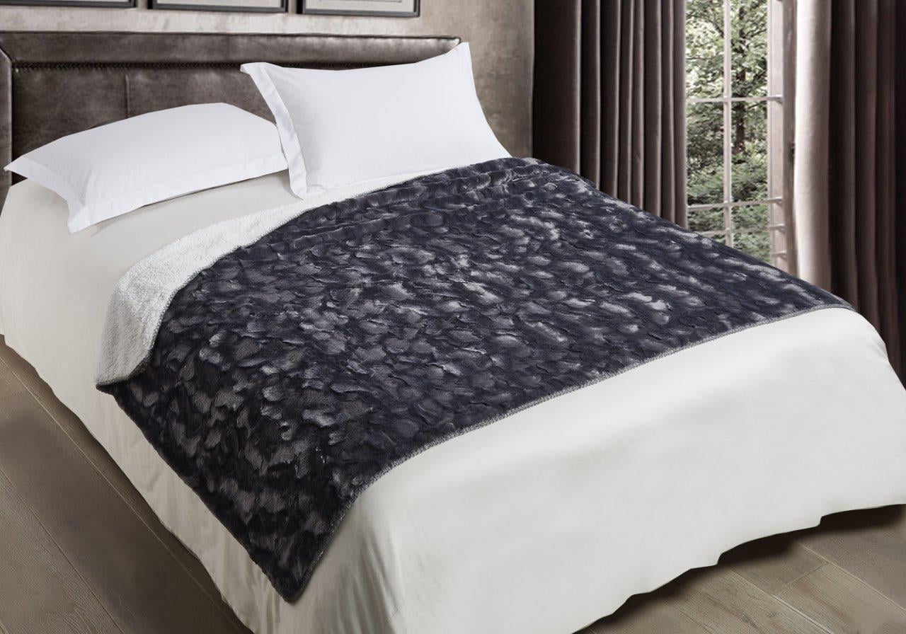 Regal Comfort Faux Fur Sherpa Throw Blanket 50"x70" Soft & Plush, Warm & Fuzzy Oversized