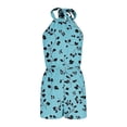 thumbnail image 5 of Axiiglly Rompers for Women Floral Halter Tie Neck Backless Summer Short Jumpsuits Casual Outdoor Daily Outfits, S-2XL, 5 of 7