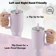 thumbnail image 4 of Coliware 40oz Orchid Large Vacuum-Insulated Tumbler with Lid, Reusable Stainless Steel Water Bottle with Handle Flip Straw Rubber Base, Leak Resistant Travel Coffee Mug for Home Office Gym, 4 of 11