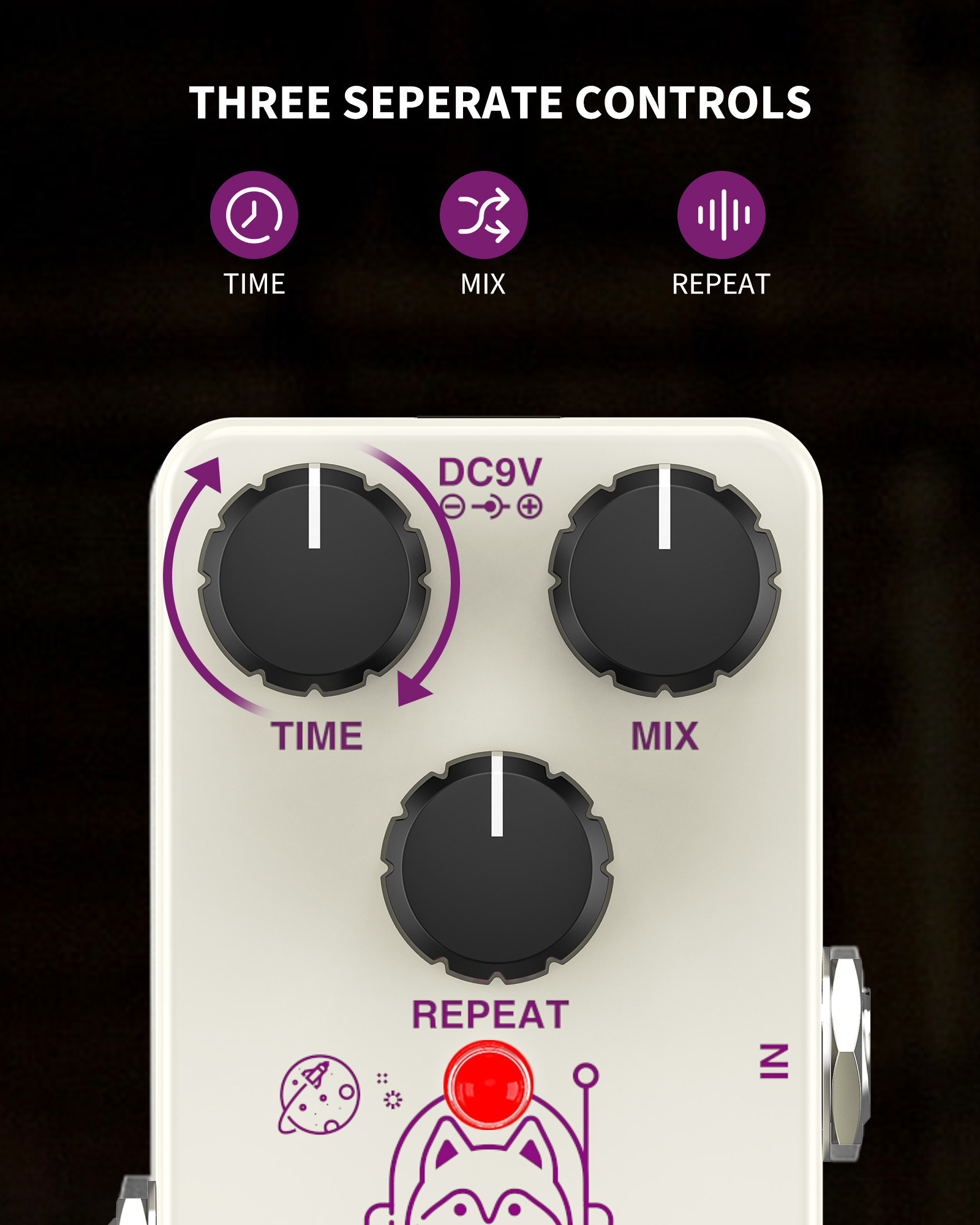POGOLAB Delay Pedal Delay Pedals for Electric Guitar Analog Delay Guitar Pedal DC 9V True Bypass Mini Delay Pedal