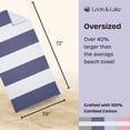 thumbnail image 4 of Toalla de playa Loon & Lake Luxury Block Stripe, 100% algodón, 4 of 9