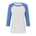 thumbnail image 5 of Jewelreauty Women Tunic Tops Raglan Elbow Length Crewneck T-Shirts Summer Casual Basic Tee, 5 of 7