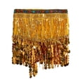 thumbnail image 4 of Women's Sparkly 2Pcs Belly Dance Outfits Sequin Tassel Bra Crop Top with Fringe Hip Scarf Sets Sexy Latin Dress, 4 of 6