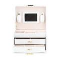 thumbnail image 2 of CAJA DE ALMACENOMO DE JOYERÍA DE CUERO PU DE 3 NIVELES, ORGANIZADOR CON ESPEJO, VITRINA DE JOYERÍA PARA JOYAS Y ROLOJES, DELECIÓN ELEGANTE PARA CAJÓN, Fácil de Limpiar,, 2 of 7