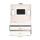 thumbnail image 2 of CAJA DE ALMACENOMO DE JOYERÍA DE CUERO PU DE 3 NIVELES, ORGANIZADOR CON ESPEJO, VITRINA DE JOYERÍA PARA JOYAS Y ROLOJES, DELECIÓN ELEGANTE PARA CAJÓN, Fácil de Limpiar,, 2 of 7