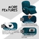 thumbnail image 4 of Funda de sillón reclinable ULTICOR para 1 asiento, terciopelo elástico, color verde azulado oscuro, 4 of 7
