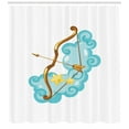 thumbnail image 3 of Zodiac Sagittarius Shower Curtain, Astrology Themed Cartoon with Bow and Arrow on Clouds, Fabric Bathroom Set with Hooks, 69W X 75L Inches Long, Pale Blue Gold Pale Yellow, by Ambesonne, 3 of 3
