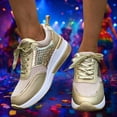 thumbnail image 2 of Womens Shoes Carnival Platform Sneakers Glitter Round Toe Lace Up Breathable Casual Sports Walking Shoes, 2 of 9