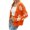 Orange, variant on ibuvkizy Cardigan for Women Summer Fashion V-Neck Print Cardigan Long Sleeve Tops Blouse Loose Cover Up Casual Jacket Coat Green