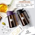 thumbnail image 6 of YARRAMATE 16oz/470ml Oil Sprayer w/ Stickers, 2 in 1 Olive Oil Dispenser Dark Brown Bottle for Air Fryer, Salad, Frying, BBQ (Purple), 6 of 8