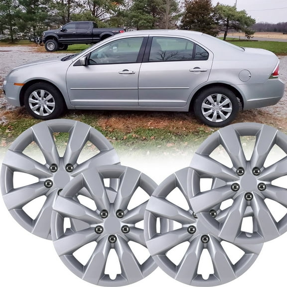 (Set of 4)16 inch Hubcaps with Decoration nuts for 2009-2014 Toyota Matrix,Wheel Rims Cover for 2009-2019 Toyota Corolla,Snap on Installation(Lacquer)