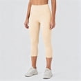 thumbnail image 6 of BVnarty Women's High Waist Tummy Control Capri Leggings, Skinny Fit Stretchy Athletic Pants for Pilates Class Beige XXL, 6 of 8