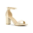 thumbnail image 1 of BLISSFUL STEP Women's Shoes Ankle Strap Buckle Block Heel Sandals Nude 6.5, 1 of 7