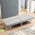 thumbnail image 1 of Gymax Split Back Futon Sofa Bed Convertible Couch Bed Recliner Sleeper Chrome Legs, 1 of 10
