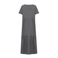 thumbnail image 7 of Casual Summer Dresses for Women, Fashion Women's Casual Short Sleeve Solid V-Neck Ladies Dress Long Dress(Gray,S), 7 of 7