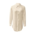 thumbnail image 4 of Summer Tops Slit Side V Neck Long Sleeve Button Down Fashion Blouse, 4 of 6