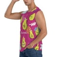 thumbnail image 3 of Fotbe Men's Pink Green Avocado Print Men's Sleeveless Muscle Tank Tops Casual T-Shirts for Gym Workout Beach-XX-Large, 3 of 8
